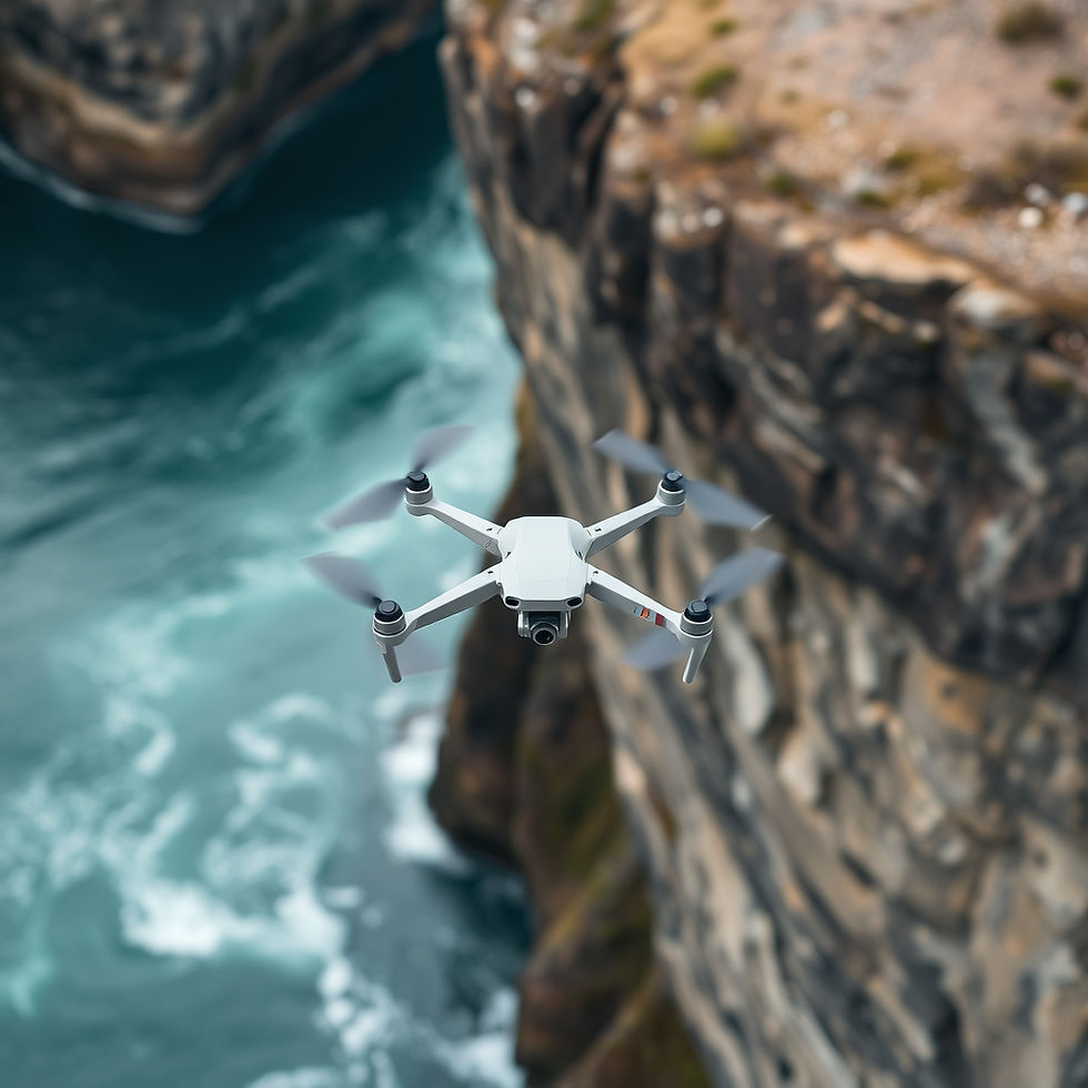 drone flying beside a dangerous cliff.jpg