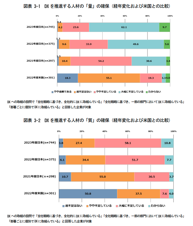 DXを推進する人材の量と質の状況