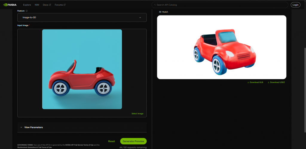 Edify 3Dで用意した写真から3D生成