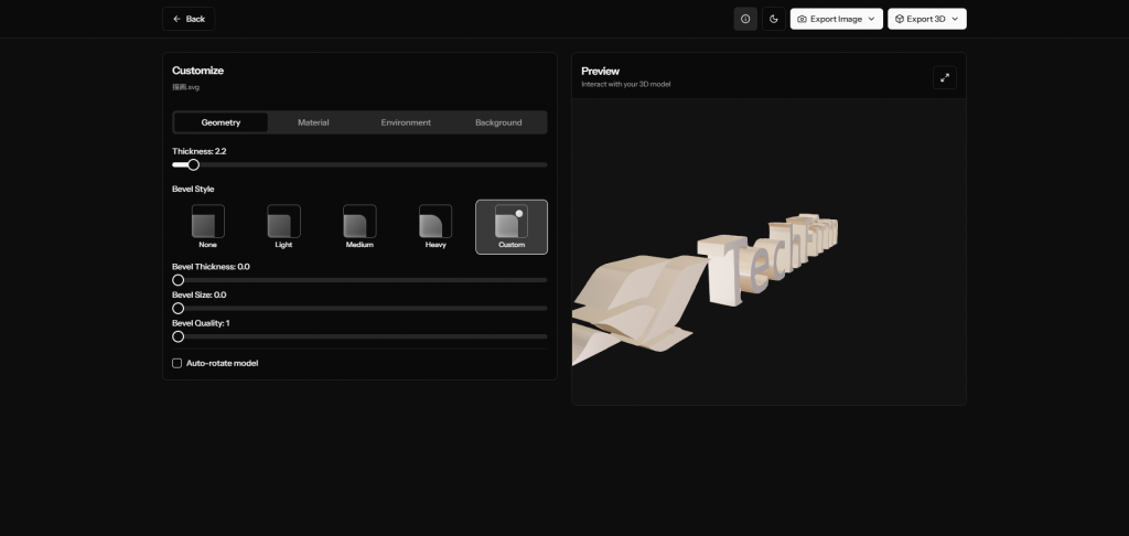 Vecto3D Thickness設定