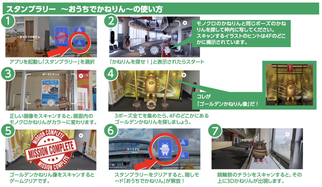 スタンプラリー「おうちでかねりん」の使い方